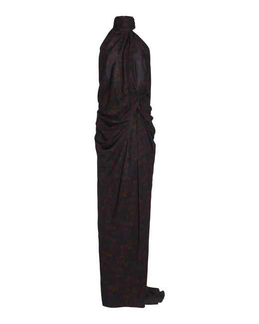 Dries Van Noten Black Devira Halterneck Gown