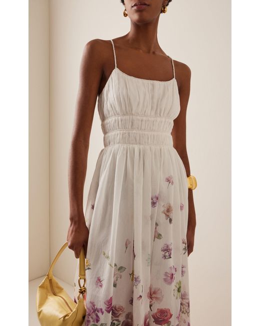 Aje. Fleur-Print Maxi Dress in White | Lyst Canada
