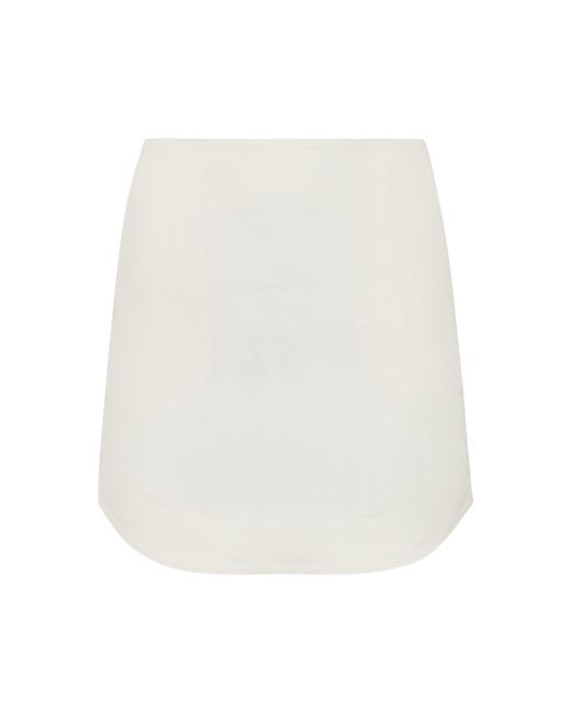 J.W. Anderson White Curved Poplin Mini Skirt