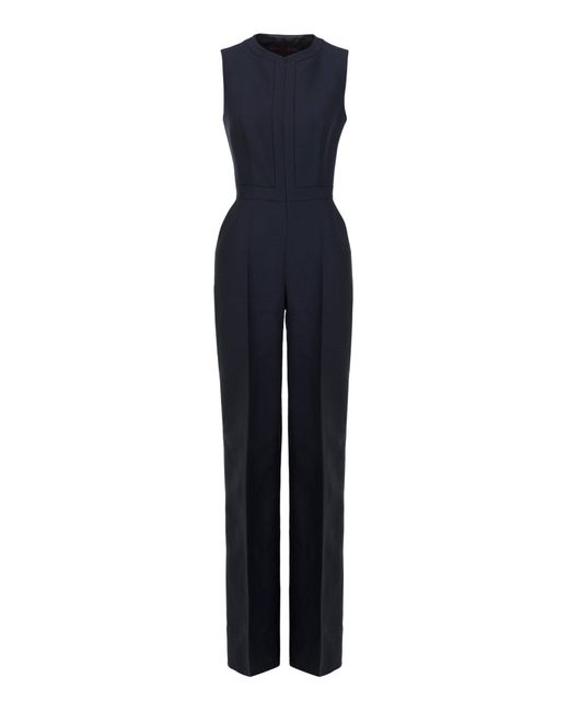 Martin Grant Blue Tailored Wool Jumpsuit