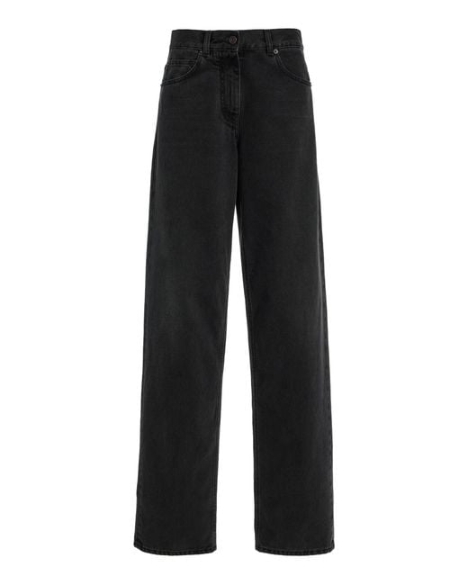 The Row Black Clair Mid-Rise Straight-Leg Jeans