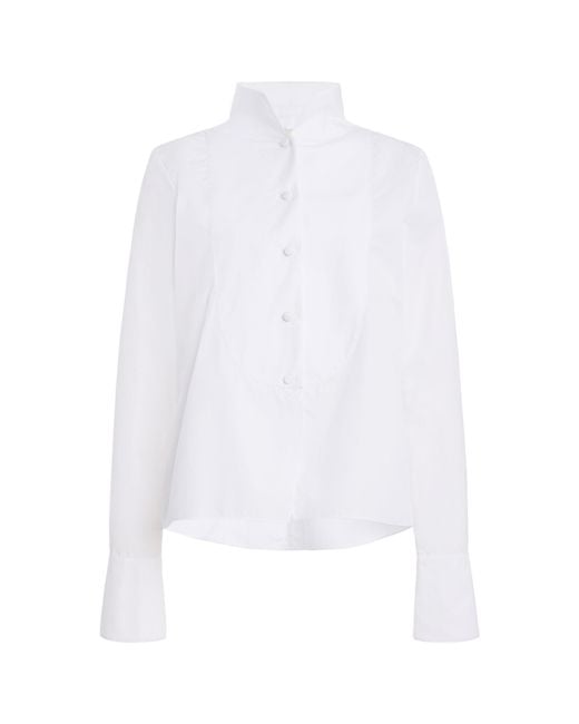 Kallmeyer White Porch Cotton Poplin Tuxedo Bib Shirt