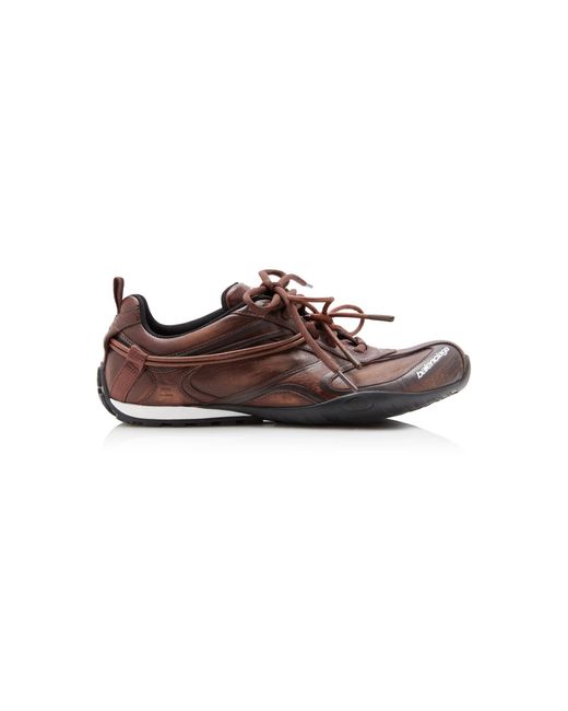 Balenciaga Brown Radar Leather Sneakers