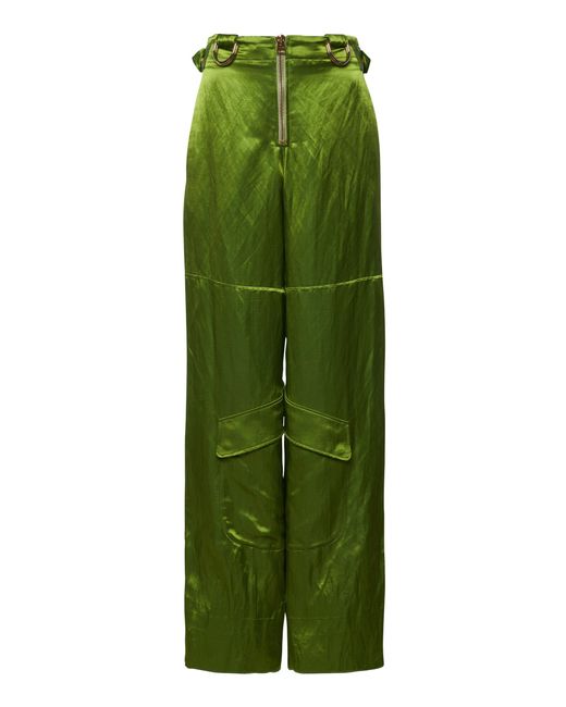 Tom Ford Satin Cargo Pants in Green | Lyst