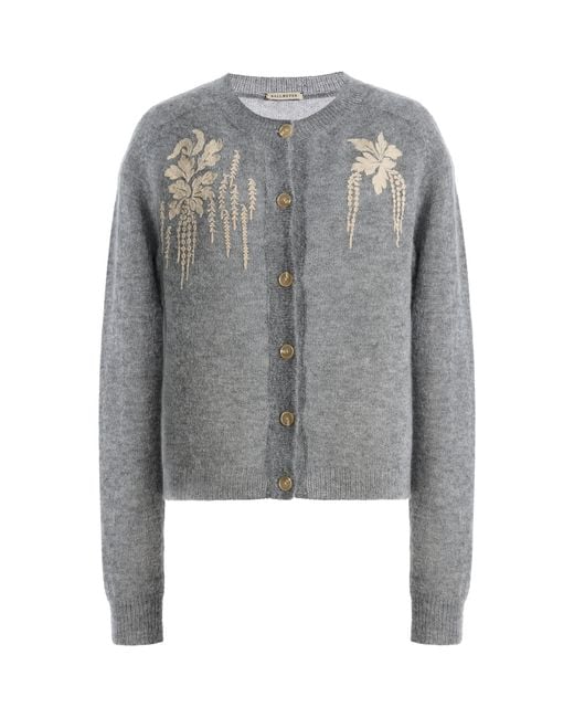Kallmeyer Gray Embellished Mohair Alpaca Colson Cardigan