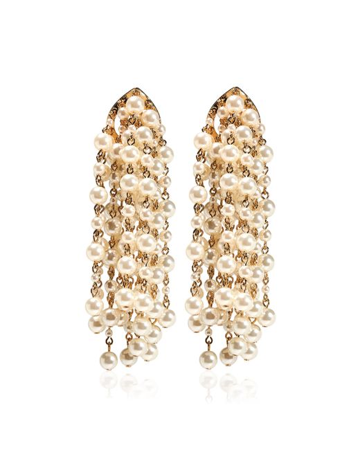 Carolina Herrera Natural Pearl Beaded Waterfall Earrings