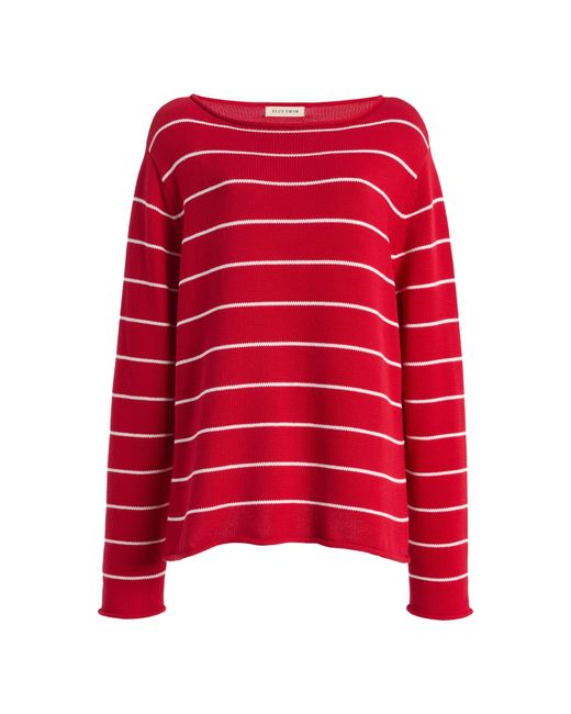 ELCE Red Manon Striped Cotton Sweater