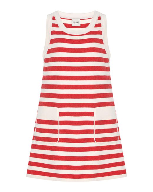 Posse Red Exclusive Riviera Ari Striped Knit Mini Dress