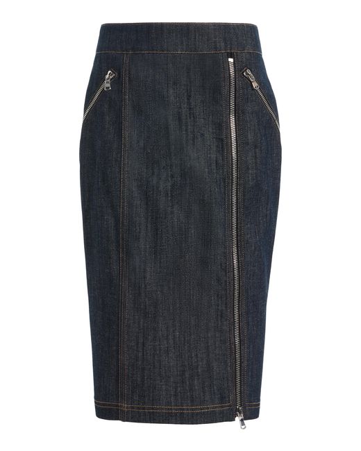 LAQUAN SMITH Black Zipper-Detailed Pencil Midi Skirt