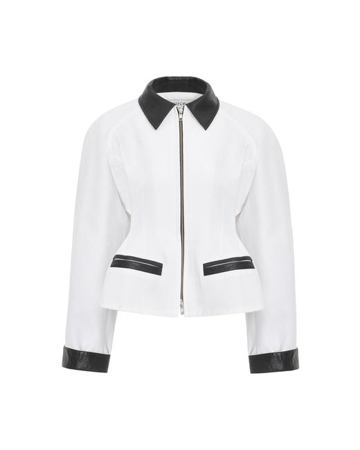 Source Unknown White Vastra Hourglass Work Cotton Jacket