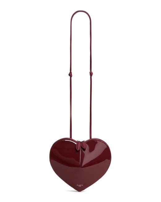 Alaïa Red Le Coeur Patent Leather Crossbody Bag