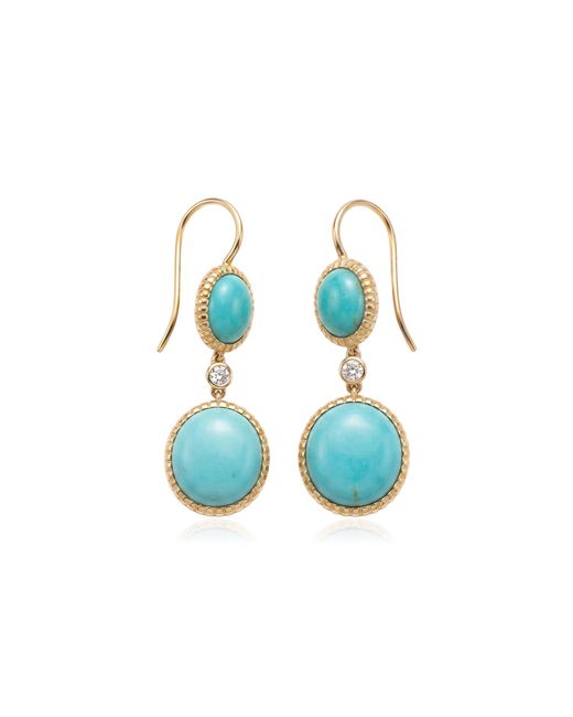 Jenna Blake Blue Totem 18K And Diamond Earrings