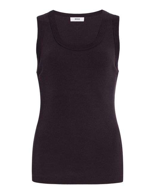 Agolde Black Poppy Cotton-Blend Tank Top