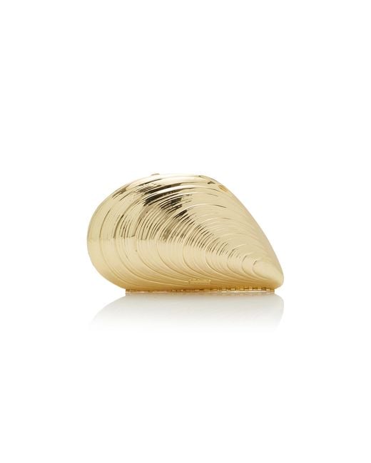 Jonathan Simkhai Metallic Bridget Oyster Shell Clutch