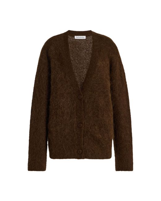 Frankie Shop Brown Elland Oversized Alpaca-Blend Cardigan