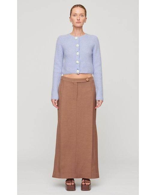 Clea Blue Amara Mohair And Wool-Blend Cardigan Top