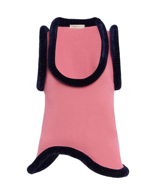 DIOTIMA Pink Marigot Velvet-Trimmed Knit Top
