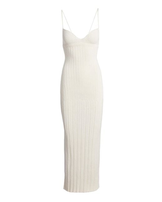 Khaite Olympia Knit Maxi Dress in White Lyst