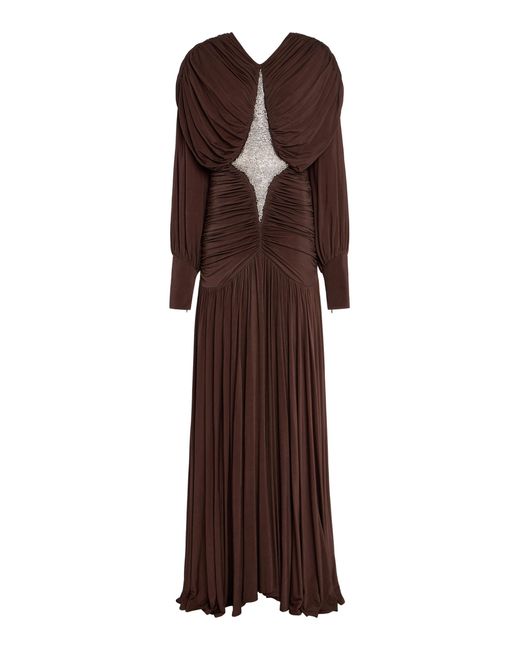 ALÉMAIS Brown Silvio Ruched Midi Dress
