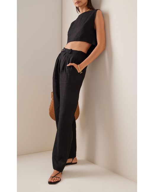 Posse Black Exclusive Martina Linen Crop Top