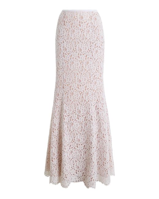 Michael Kors White Fishtail Lace Maxi Skirt