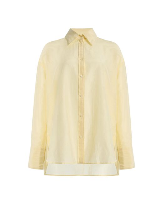 Twp Yellow Big Joe Oversized Cotton-Silk Shirt