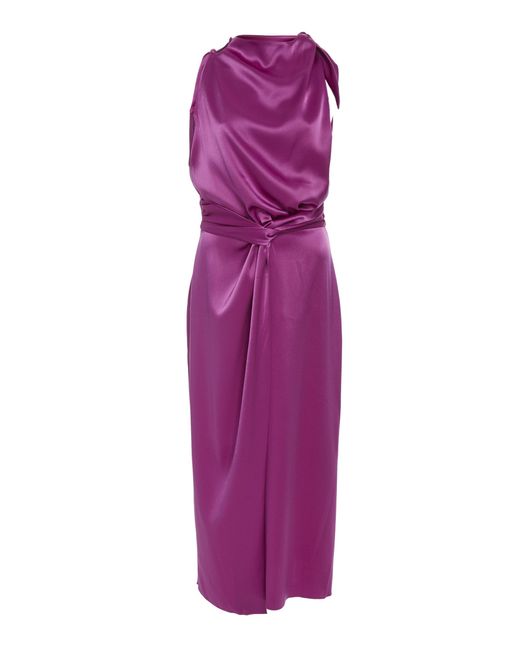 Nanushka Pink Kalila Satin Midi Dress