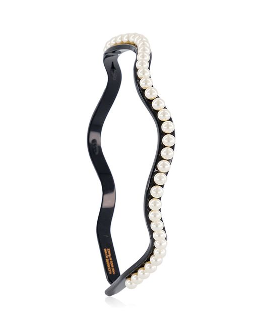 Alexandre De Paris Black Faux Pearl Headband