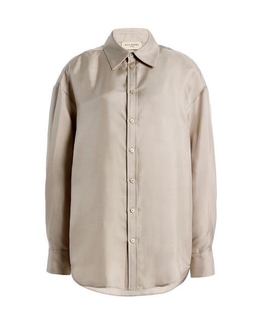 Kallmeyer Natural Dani Oversized Silk Button Up Shirt