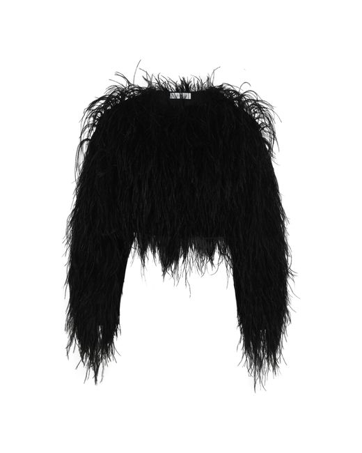 Harris Tapper Black Aitti Ostrich Feather Jacket