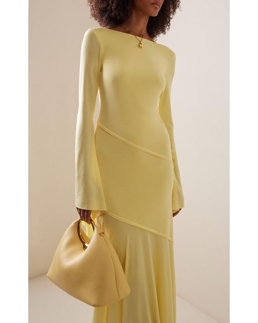 Siedres Yellow Exclusive Alin Open-back Jersey Maxi Dress