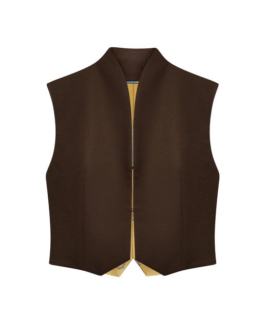 DI STAVNITSER Brown Joker Reversible Wool-Blend Vest