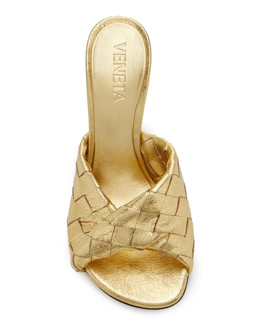Bottega Veneta Metallic Blink Intrecciato Leather Mules
