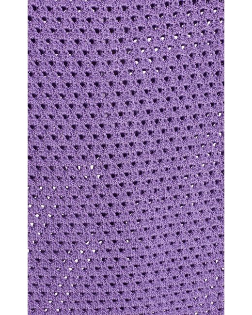 Dolce & Gabbana Purple Crocheted Cotton Midi Skirt