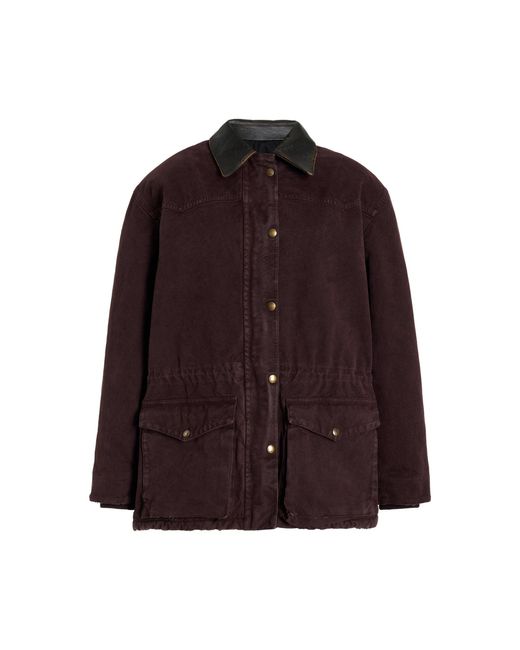 Prada Purple Leather-trimmed Denim Utility Jacket