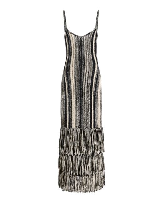 Ulla Johnson White Nadine Fringed Knit Maxi Dress