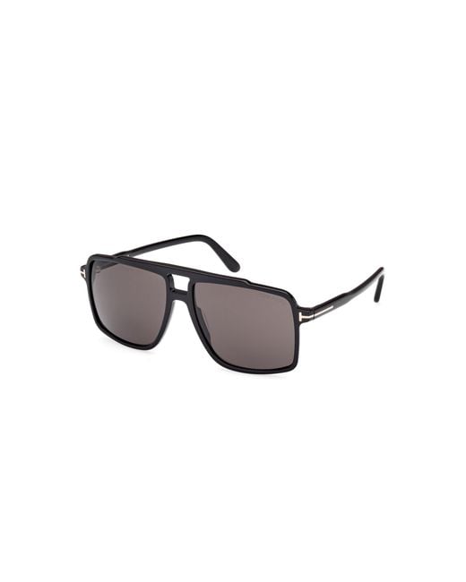 Tom Ford Black Kemp Square-Frame Acetate Sunglasses