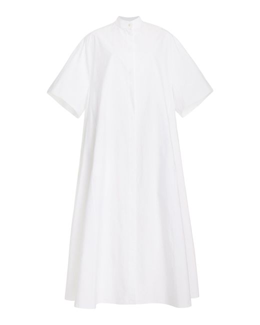 The Row White Bredel Oversized Cotton Maxi Dress
