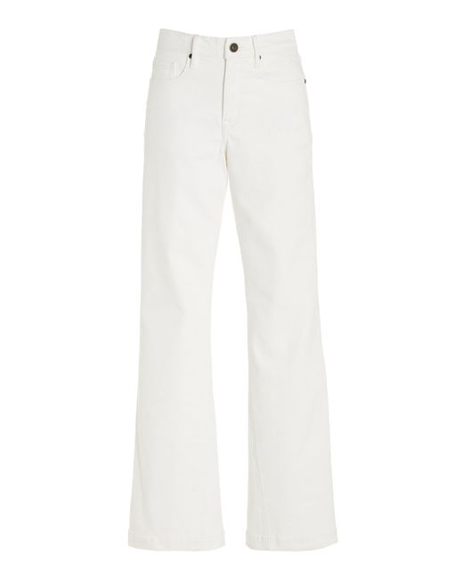 OUTLAND DENIM White Ren Stretch High-rise Flared Jeans