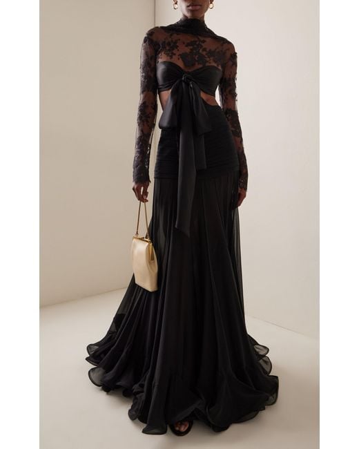 Zimmermann Illustration Flounce Bow-Detailed Cutout Lace