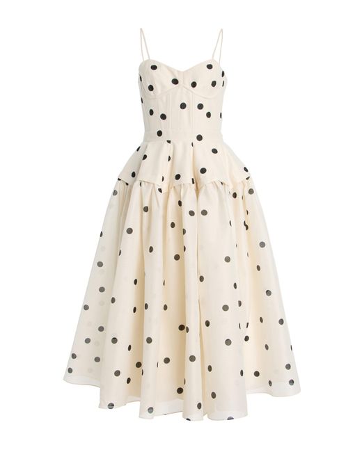 Alexis Natural Parma Polka-Dot Crepe Midi Dress