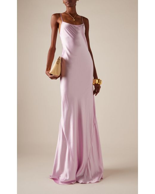 Victoria Beckham Pink Satin Slip Gown