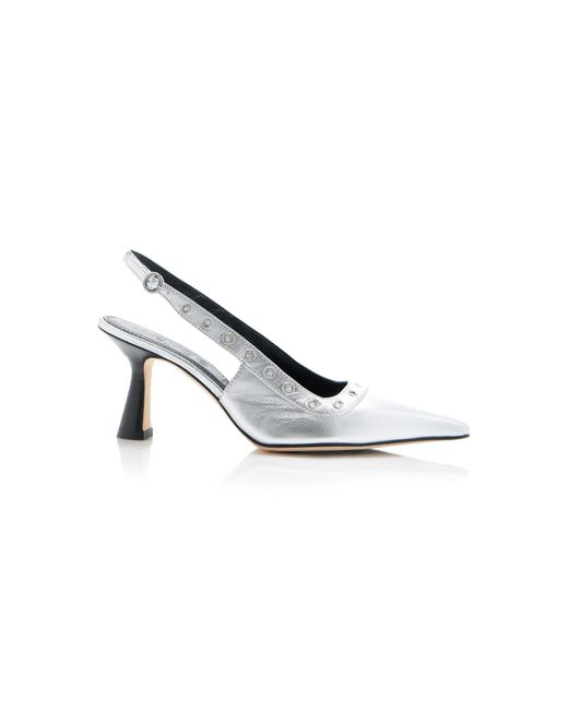 Aeyde Isotta Metallic Leather Slingback Pumps