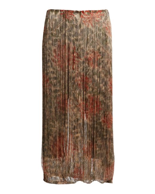 Christopher Esber Brown Warped Wallpaper Printed Tassel Maxi Skirt