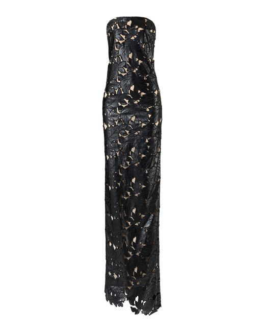 La Fuori Black Nocturnal Lace Maxi Dress