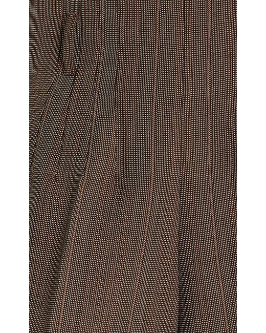 Prada Brown Corset-waist Wool Suiting Shorts