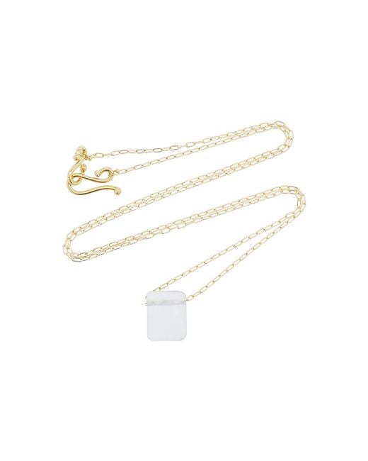 Ten Thousand Things Blue Chiclet 18k Yellow Gold Chalcedony Necklace
