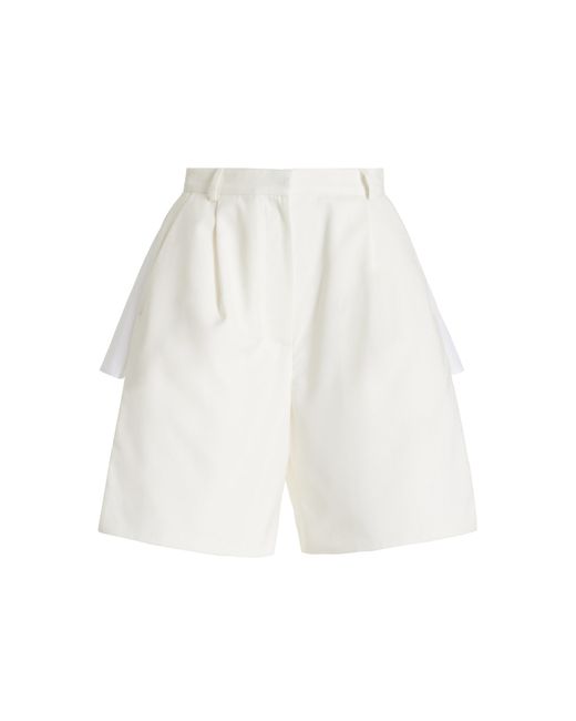 Bevza White High-rise Pleated Shorts