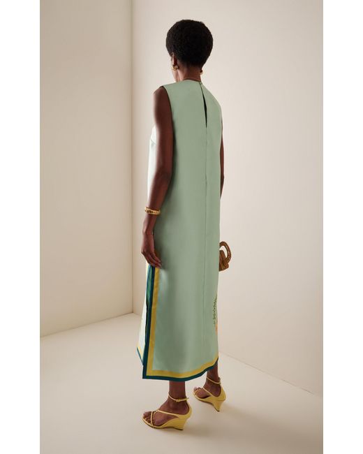 ALMAIS Anita Satin Crepe Midi Dress in Green | Lyst Canada
