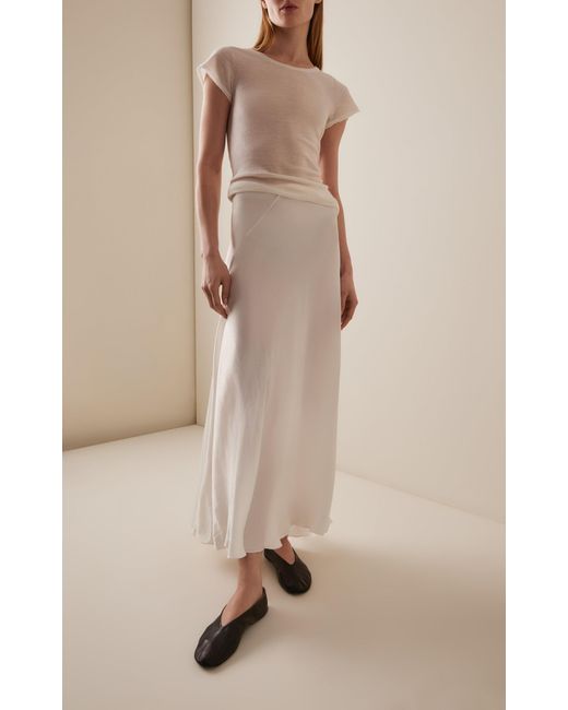 The Row White Luce Cupro Maxi Skirt